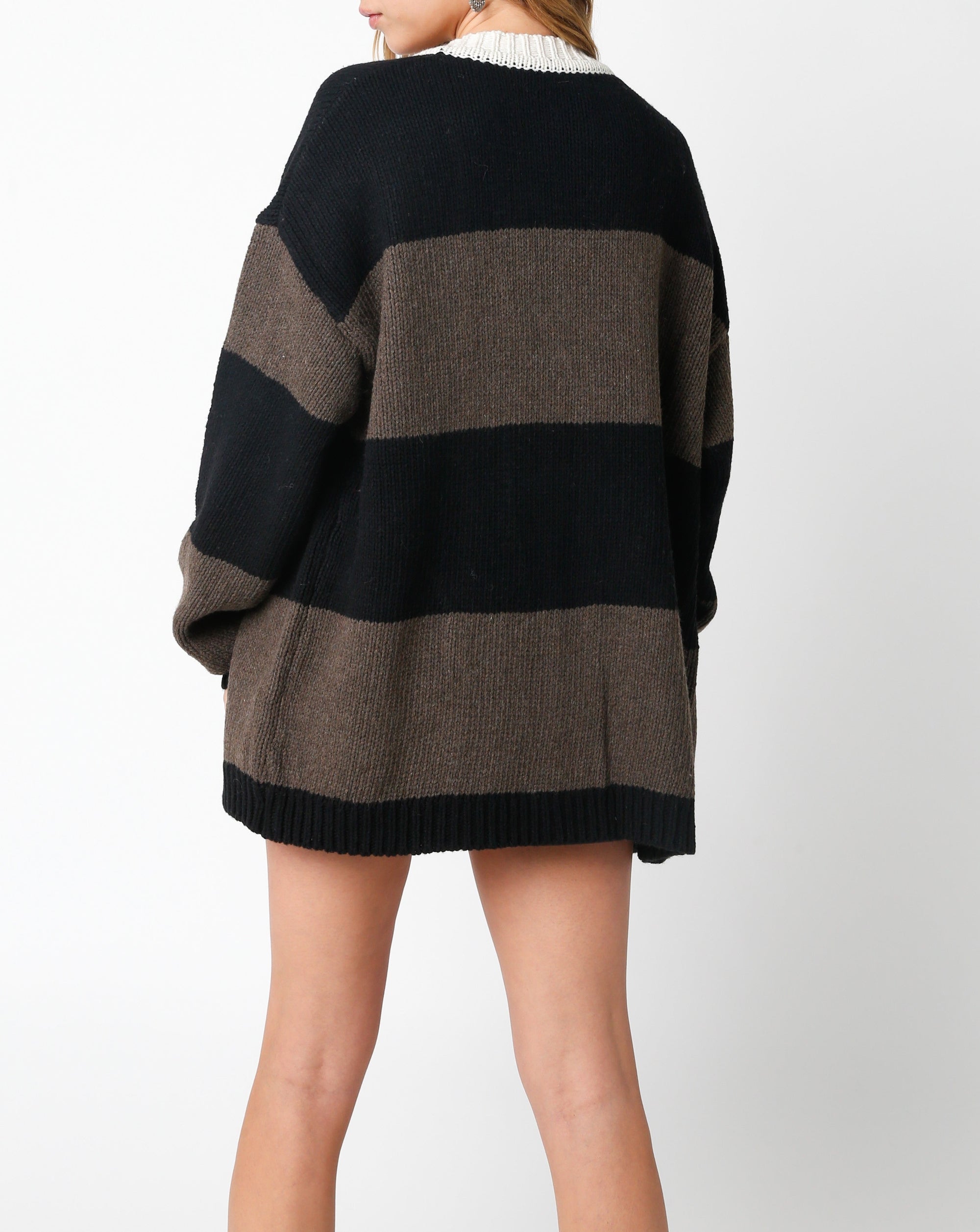 Over-sized Striped Cardigan
