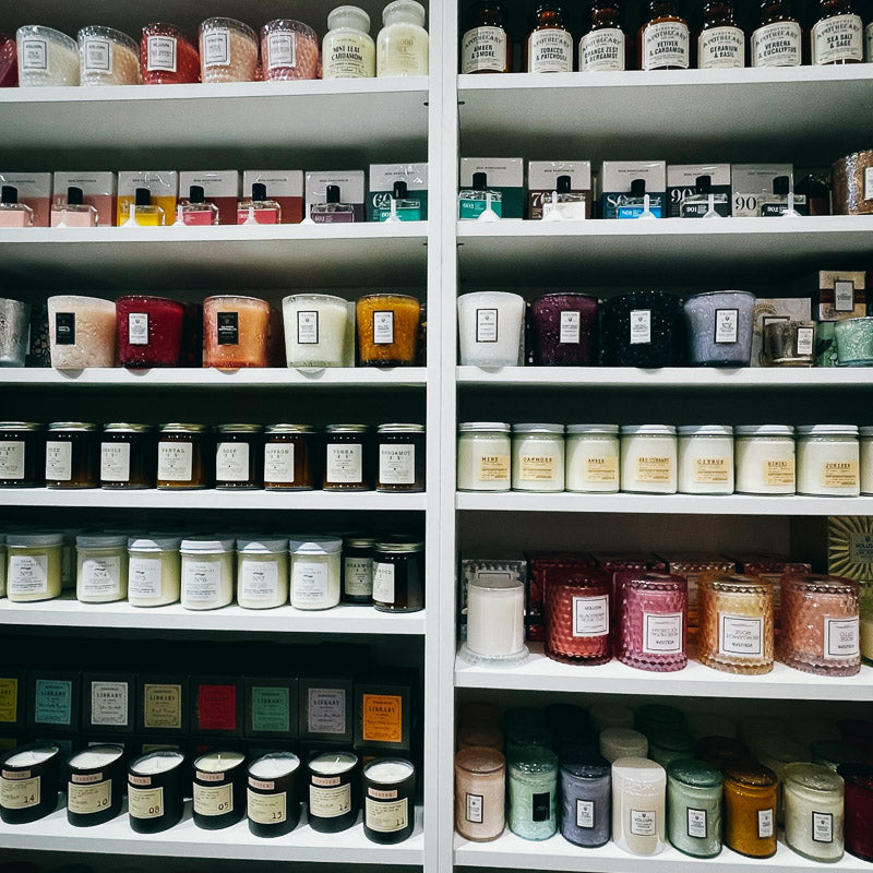 shelves of candles