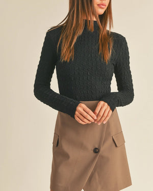 Textured Fabric Long Sleeve Top