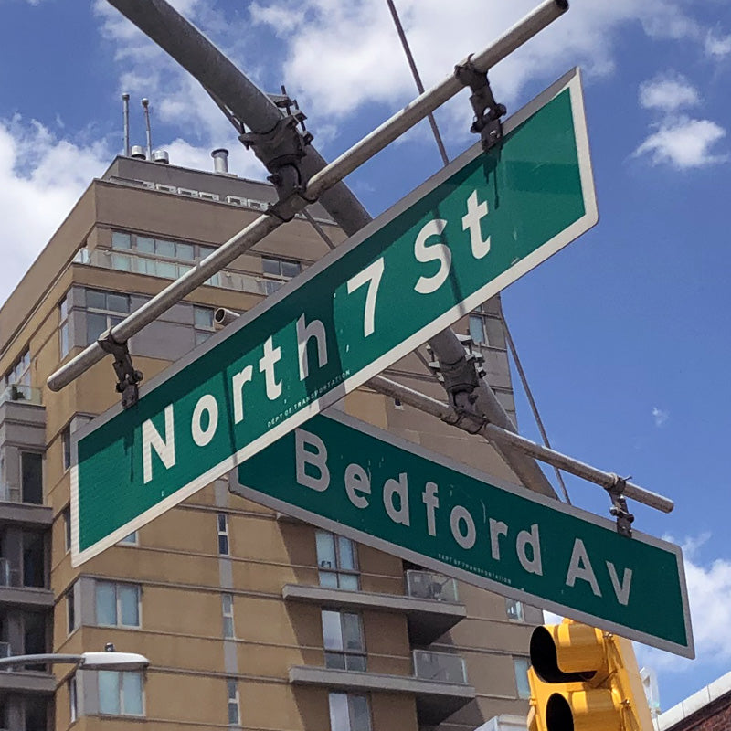 Street signs at Williamsburg, Brooklyn, North 7th and Bedford Ave